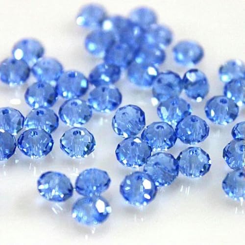 4 x 6 mm, 50 Stück, Rondell-Kristallperlen, facettierte, lose Abstandsperlen, runde Perlen zur Schmuckherstellung, hellblau, 4 x 6 mm, 50 Stück 4 x 6 mm, 50 Stück, Rondell-Kristallperlen, facettierte, lose Abstandsperlen, runde Perlen zur Schmuckherstellung, hellblau, 4 x 6 mm, 50 Stück von BGPFJK