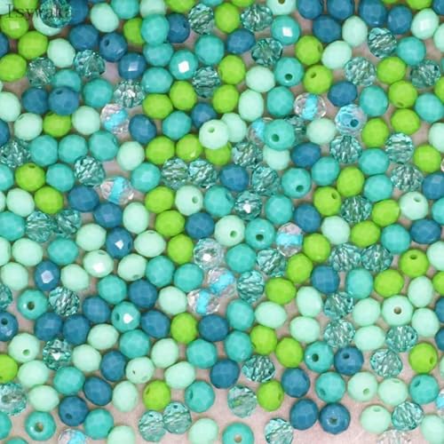 4 x 6 mm, 50 Stück, Rondell-Kristallperlen, facettierte, lose Abstandsperlen, runde Perlen zur Schmuckherstellung, mehrfarbig, türkis, 4 x 6 mm, 50 Stück 4 x 6 mm, 50 Stück, Rondell-Kristallperlen, facettierte, lose Abstandsperlen, runde Perlen zur Schmuckherstellung, mehrfarbig, türkis, 4 x 6 mm, 50 Stück von BGPFJK