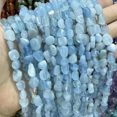 5–10 mm Stein, unregelmäßiger Morganit, Jade, Achate, Citrin, Amazonit, Quarz, Perlen zur Schmuckherstellung, Ohrstecker, Armband, DIY-Aquamarin, 8–10 mm von BGPFJK