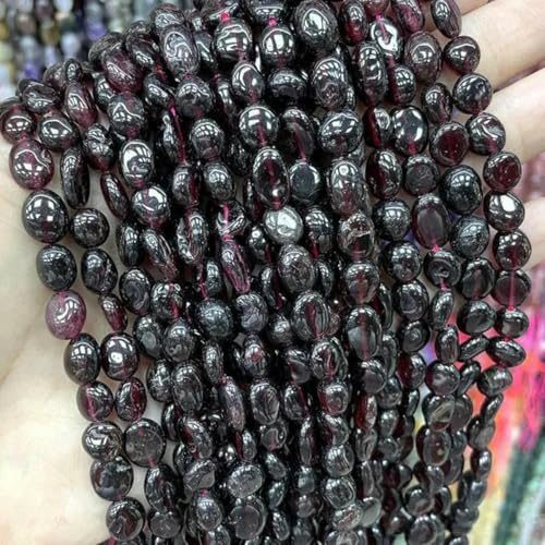 5–10 mm Stein, unregelmäßiger Morganit, Jade, Achate, Citrin, Amazonit, Quarz, Perlen zur Schmuckherstellung, Ohrstecker, Armband, DIY-Granat, 8–10 mm von BGPFJK