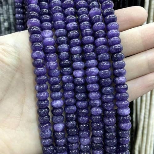 5 x 8 mm Stein Morganit Angelit Aquamarin Runde Rondell Abstandsperlen DIY Armband Zubehör-26-7,5 Zoll 35 Stück von BGPFJK