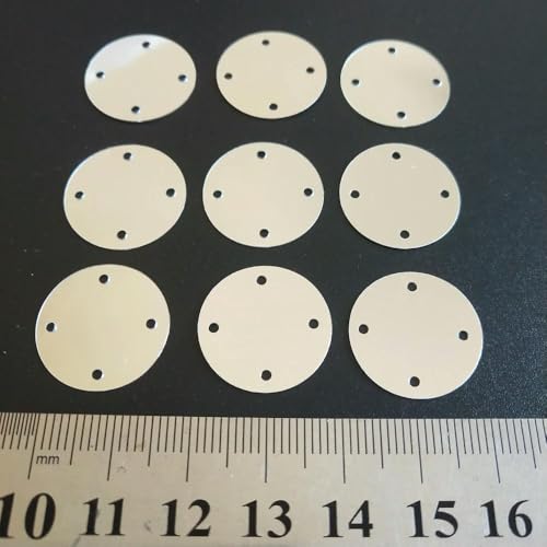 50 g silberne Pailletten mit 4 Löchern zum Basteln, flache große runde Pailletten, Kleidungsstück-/Handtaschenzubehör, DIY-Flocken 15 mm/20 mm/35 mm-Silber 20 mm-50 g von BGPFJK