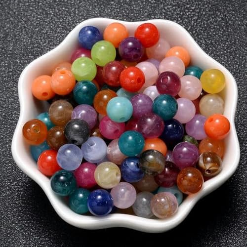 6–18 mm Acrylperlen mit Farbverlauf, runde Katzenaugen-Abstandsperlen für die Schmuckherstellung, DIY-Handarbeit, Armband- und Halskettenzubehör, 35–18 mm (10 Stück) von BGPFJK