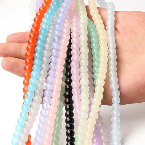 6 mm, 8 mm, 10 mm, imitiertes Jadeglas, undurchsichtig, runde lose Perlen zur Schmuckherstellung, DIY-Armband, Halskette, Ohrringe, 15–8 mm, 100 Stück von BGPFJK