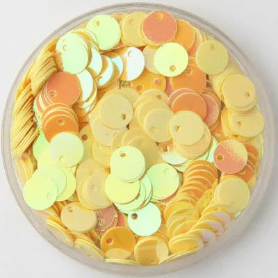 600 Stück 6 mm runde Pailletten DIY Nähzubehör Paillette für Kleid-AB Gelb 600 Stück 6 mm runde Pailletten DIY Nähzubehör Paillette für Kleid-AB Gelb von BGPFJK