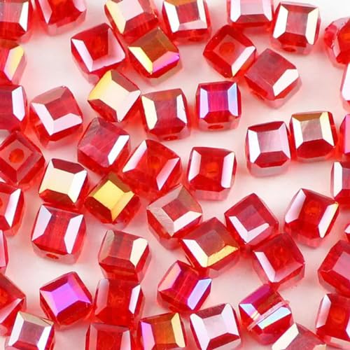 6mm quadratische Kristallperlen, 50 Stück/Los, quadratische Glasperlen, lose Abstandshalter für Schmuck, Armbänder, Halsketten, DIY, rot 6mm quadratische Kristallperlen, 50 Stück/Los, quadratische Glasperlen, lose Abstandshalter für Schmuck, Armbänder, Halsketten, DIY, rot von BGPFJK