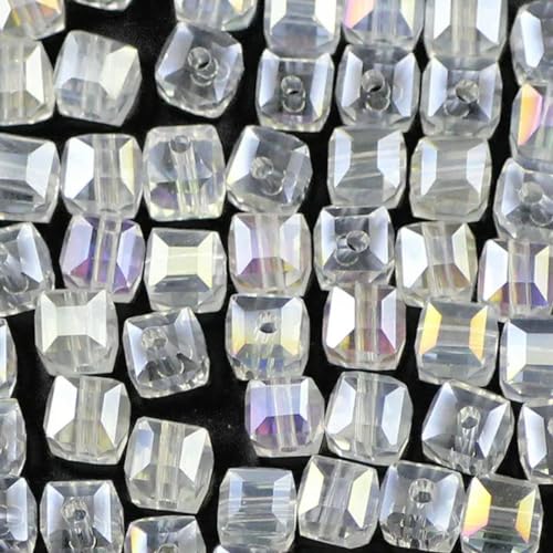 6mm quadratische Kristallperlen, 50 Stück/Los, quadratische Glasperlen, lose Abstandsperlen für Schmuck, Armbänder, Halsketten, DIY, weiß 6mm quadratische Kristallperlen, 50 Stück/Los, quadratische Glasperlen, lose Abstandsperlen für Schmuck, Armbänder, Halsketten, DIY, weiß von BGPFJK