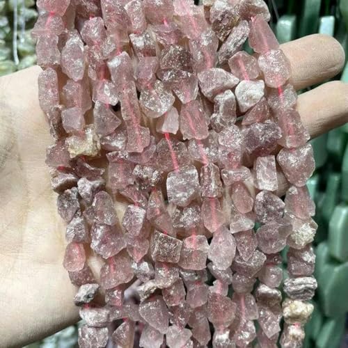 7–11 mm unregelmäßiger Rohstein, Rohnugget, Amazonit, Amethyste, Jade, Mineralien, Kristallperlen, DIY-Schmuckherstellung - Erdbeerquarz - 7–11 mm, 20 Stück 7–11 mm unregelmäßiger Rohstein, Rohnugget, Amazonit, Amethyste, Jade, Mineralien, Kristallperlen, DIY-Schmuckherstellung - Erdbeerquarz - 7–11 mm, 20 Stück von BGPFJK