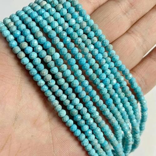 Blaue, türkise Steinperlen, flache Rondellperlen, runde, quadratische Form, lose Abstandsperlen zur Schmuckherstellung, Zubehör-Nr. 24, 3 x 4 mm Blaue, türkise Steinperlen, flache Rondellperlen, runde, quadratische Form, lose Abstandsperlen zur Schmuckherstellung, Zubehör-Nr. 24, 3 x 4 mm von BGPFJK