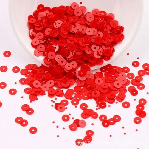 DIY-Pailletten 3 mm 4 mm 5 mm 6 mm 8 mm 10 mm Pailletten, flache, runde Pailletten für Scrapbooking-Zubehör-rot 2–8 mm 20 g von BGPFJK