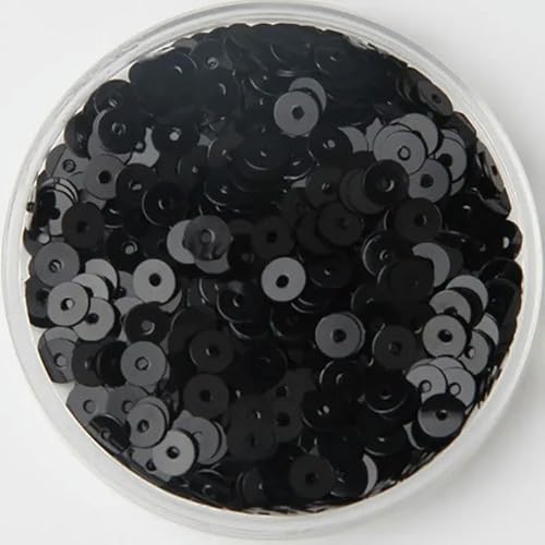 DIY-Pailletten 3 mm 4 mm 5 mm 6 mm 8 mm 10 mm Pailletten, flache, runde Pailletten für Scrapbooking-Zubehör-schwarz 2–6 mm 10 g von BGPFJK