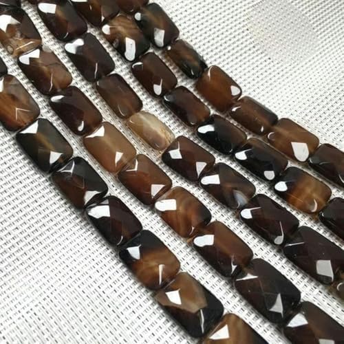 Facettierte Achatperlen in quadratischer Form, verstreute Kristallperlen, DIY-Halsketten- und Armbandzubehör, Schwarzer Achat, 12 x 16 mm Facettierte Achatperlen in quadratischer Form, verstreute Kristallperlen, DIY-Halsketten- und Armbandzubehör, Schwarzer Achat, 12 x 16 mm von BGPFJK