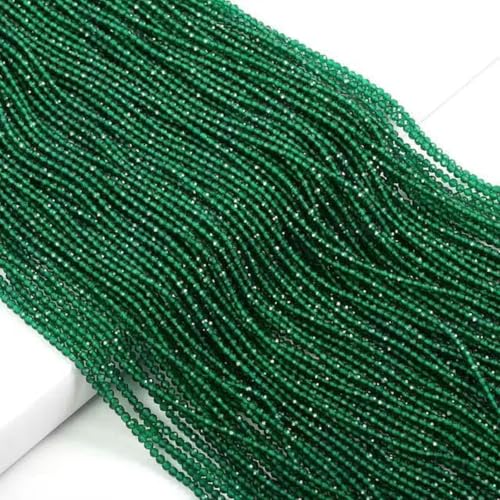 Facettierte Steinperlen, Spinell-Stein, rechteckiger Abschnitt, Perlen in gemischten Farben zur Schmuckherstellung, DIY-Armband, Halskettenzubehör, 2/3 mm, Farbe: dunkelgrün, 3 mm von BGPFJK