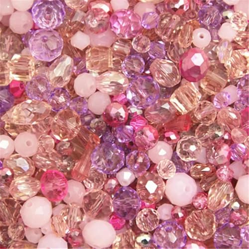 Gemischte Farbe, Gesamtgröße und Form ca. 10 g lose Kristallperlen, Glasperlen für Kinder, Schmuck, DIY-Zubehör, mehrfarbig, rosa, 10 g gemischt Gemischte Farbe, Gesamtgröße und Form ca. 10 g lose Kristallperlen, Glasperlen für Kinder, Schmuck, DIY-Zubehör, mehrfarbig, rosa, 10 g gemischt von BGPFJK