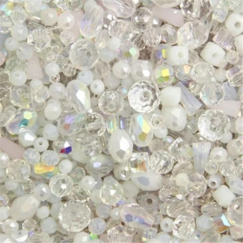 Gemischte Farbe, Gesamtgröße und Form ca. 10 g lose Kristallperlen, Glasperlen für Kinder, Schmuck, DIY-Zubehörherstellung-weiß mehrfarbig-10 g gemischt Gemischte Farbe, Gesamtgröße und Form ca. 10 g lose Kristallperlen, Glasperlen für Kinder, Schmuck, DIY-Zubehörherstellung-weiß mehrfarbig-10 g gemischt von BGPFJK