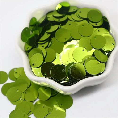 Größere Pailletten, 10, 15, 20, 25, 30 mm, flach, rund, lose Pailletten, Nähzubehör zum Basteln, DIY-Zubehör für Kleidungsstücke, hellgrün, 15 mm, 50 g, 600 Stück Größere Pailletten, 10, 15, 20, 25, 30 mm, flach, rund, lose Pailletten, Nähzubehör zum Basteln, DIY-Zubehör für Kleidungsstücke, hellgrün, 15 mm, 50 g, 600 Stück von BGPFJK