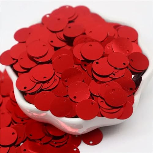Größere Pailletten, 10, 15, 20, 25, 30 mm, flach, rund, lose Pailletten, Nähzubehör zum Basteln, DIY-Zubehör für Kleidungsstücke, rot, 25 mm, 50 g, 300 Stück Größere Pailletten, 10, 15, 20, 25, 30 mm, flach, rund, lose Pailletten, Nähzubehör zum Basteln, DIY-Zubehör für Kleidungsstücke, rot, 25 mm, 50 g, 300 Stück von BGPFJK