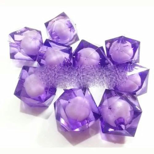 Großhandel 8 mm/10 mm/12 mm/16 mm/20 mm klobige transparente Würfel-Facettenperlen in Perlen für Modeschmuck/DIY/Perlenbeutel zum Basteln, lila, 20 mm, 120 Stück pro Beutel von BGPFJK