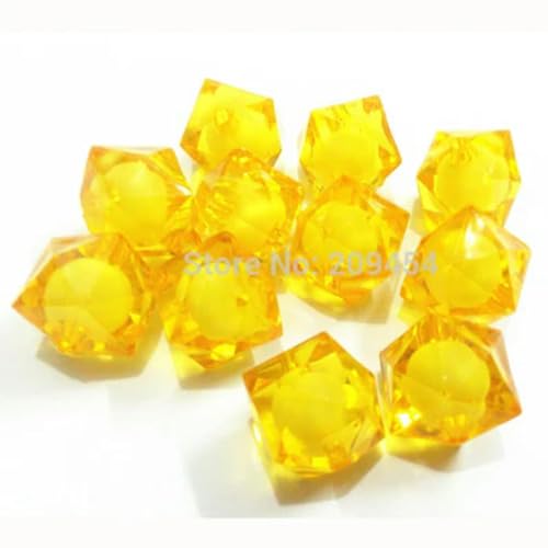 Großhandel 8 mm/10 mm/12 mm/16 mm/20 mm klobige transparente Würfel-Facettenperlen in Perlen für Modeschmuck/DIY/Perlenbeutel zum Basteln-Goldgelb-8 mm, 1800 Stück pro Beutel von BGPFJK