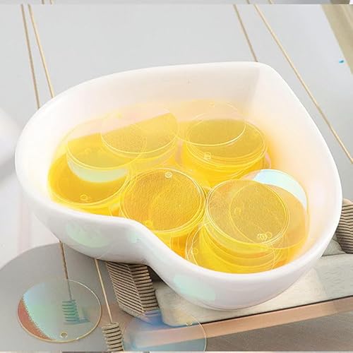 Multis 6–30 mm flache, runde Pailletten für Heimwerkerarbeiten, Bekleidungszubehör, Zubehör zur Schmuckherstellung, 10 g, transparentes Gelb, 20 mm, 10 g, 90 Stück von BGPFJK