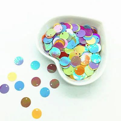 Pailletten, 10 mm, 15 mm, 20 mm, 25 mm, 30 mm, flach, rund, lose Pailletten, zum Nähen, Basteln mit 1 Loch an der Seite, 10 g, AB-Mix, 30 mm, 10 g von BGPFJK