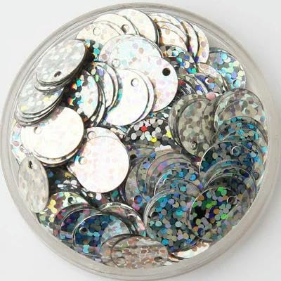 Pailletten, 10 mm, 15 mm, 20 mm, 25 mm, 30 mm, flach, rund, lose Pailletten, zum Nähen, Basteln mit 1 Loch an der Seite, 10 g, Silber, 10 mm, 10 g von BGPFJK