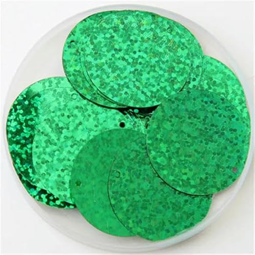 Pailletten, 30 mm, 40 mm, 50 mm, Pailletten zum Basteln, große, runde Pailletten, Paillette mit 1 Seitenloch, manuelles DIY-Nähzubehör, grün, 50 mm Pailletten, 30 mm, 40 mm, 50 mm, Pailletten zum Basteln, große, runde Pailletten, Paillette mit 1 Seitenloch, manuelles DIY-Nähzubehör, grün, 50 mm von BGPFJK