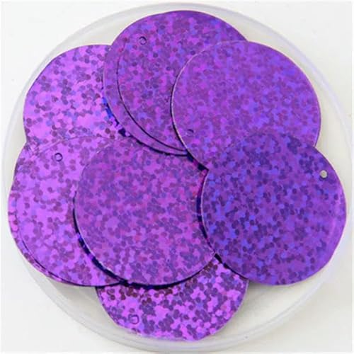 Pailletten, 30 mm, 40 mm, 50 mm, Pailletten zum Basteln, große, runde Pailletten, Paillette mit 1 Seitenloch, manuelles DIY-Nähzubehör, lila, 50 mm Pailletten, 30 mm, 40 mm, 50 mm, Pailletten zum Basteln, große, runde Pailletten, Paillette mit 1 Seitenloch, manuelles DIY-Nähzubehör, lila, 50 mm von BGPFJK