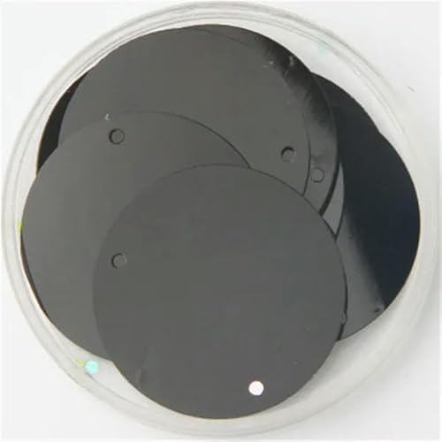 Pailletten, 30 mm, 40 mm, 50 mm, Pailletten zum Basteln, große, runde Pailletten, Paillette mit 1 Seitenloch, manuelles DIY-Nähzubehör, schwarz, 30 mm Pailletten, 30 mm, 40 mm, 50 mm, Pailletten zum Basteln, große, runde Pailletten, Paillette mit 1 Seitenloch, manuelles DIY-Nähzubehör, schwarz, 30 mm von BGPFJK