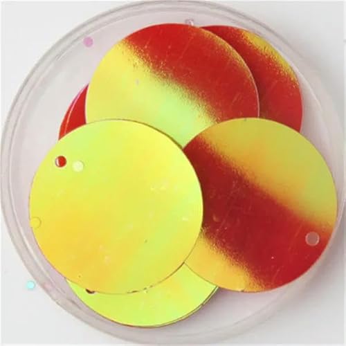 Pailletten, 30 mm, 40 mm, 50 mm, Pailletten zum Basteln, große, runde Pailletten, Paillette mit 1 Seitenloch, manuelles Nähzubehör zum Selbermachen, AB rot, 40 mm Pailletten, 30 mm, 40 mm, 50 mm, Pailletten zum Basteln, große, runde Pailletten, Paillette mit 1 Seitenloch, manuelles Nähzubehör zum Selbermachen, AB rot, 40 mm von BGPFJK