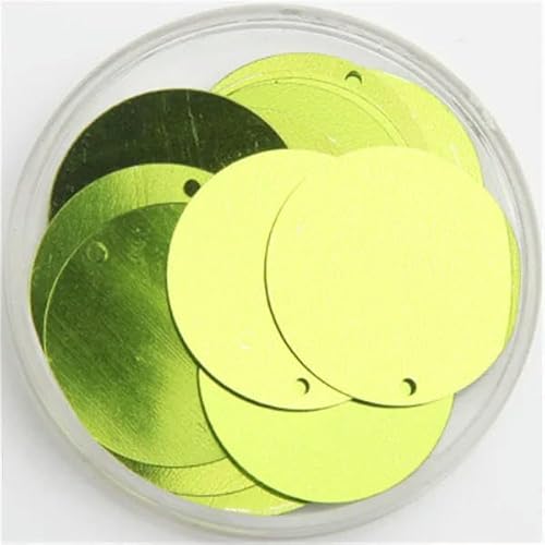 Pailletten, 30 mm, 40 mm, 50 mm, Pailletten zum Basteln, große, runde Pailletten, Paillette mit 1 Seitenloch, manuelles Nähzubehör zum Selbermachen, grasgrün, 40 mm von BGPFJK