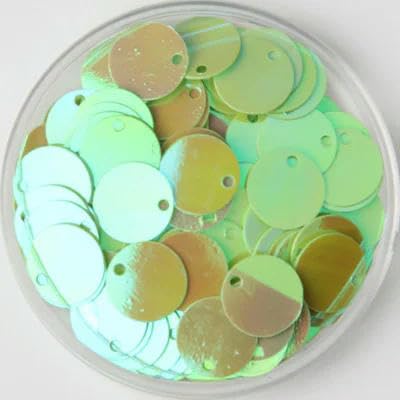 Pailletten 10/15/20/25/30 mm PVC, flach, rund, lose Pailletten, Nähzubehör, 10 g, ABGreen-25 mm, 10 g, 60 Stück von BGPFJK