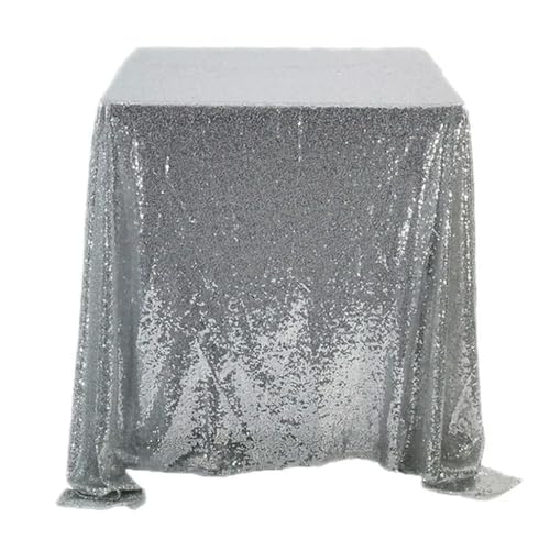 Rechteckige Tischdecke mit glitzernden Pailletten, Tischdecke in Roségold/Silber, für Hochzeitsfeiern, Heimdekoration, 13, 120 x 180 cm von BGPFJK