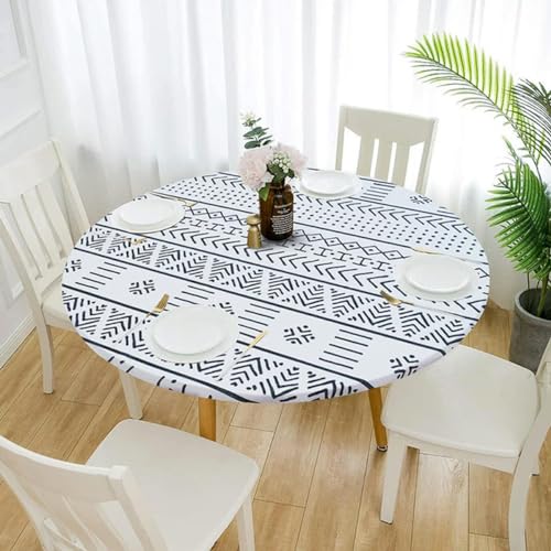 Runde, wasserdichte, rutschfeste, elastische Tischdecke, Tischdeckenbezug für Zuhause, Küche, Esszimmer, Typ 18–120 cm für 100 cm große Tische von BGPFJK
