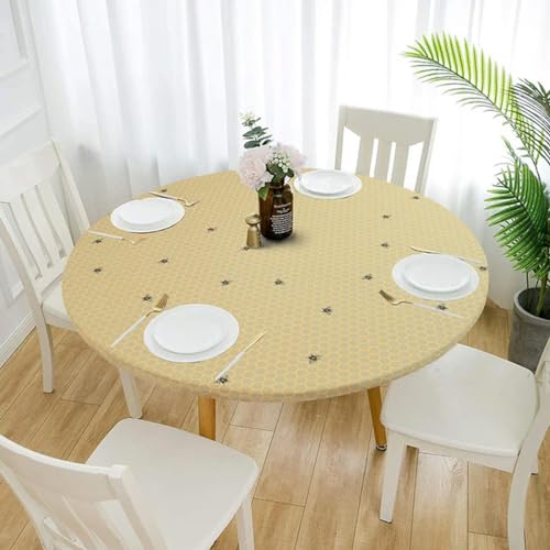 Runde, wasserdichte, rutschfeste, elastische Tischdecke, Tischdeckenbezug für Zuhause, Küche, Esszimmer, Typ 6–80 cm für 60 cm große Tische von BGPFJK