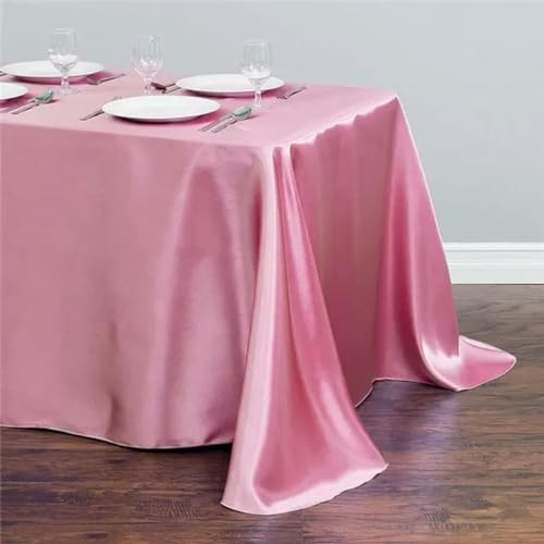 Satin-Tischdecke für Hochzeiten, Weihnachten, Geburtstage, Veranstaltungen, Bankette, Tischdecken, Dekoration für Zuhause, Esstisch, Pfirsich, 145 x 320 cm von BGPFJK