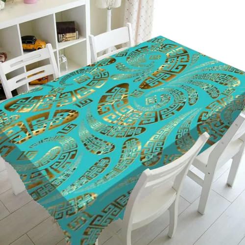 Schwarze und goldene, geometrisch Bedruckte, rechteckige Tischdecke für Tisch und Dekoration, wasserdichte Tischdecke (13) - 100–160 cm von BGPFJK