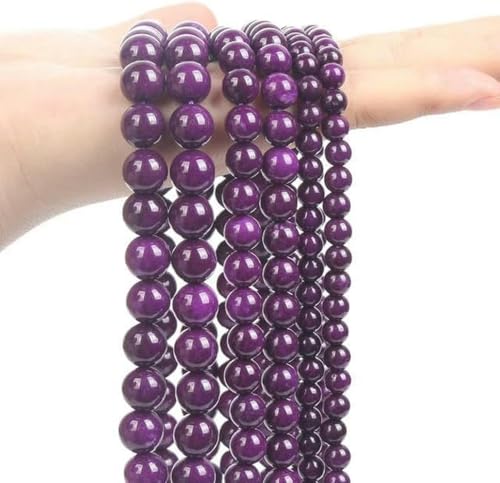 Stein Lila Amethyst Achat Turmalin Jade Lose Abstandsperlen zur Schmuckherstellung DIY Armbänder Bastelzubehör-Charoit-4mm-ca. 90 Stück Stein Lila Amethyst Achat Turmalin Jade Lose Abstandsperlen zur Schmuckherstellung DIY Armbänder Bastelzubehör-Charoit-4mm-ca. 90 Stück von BGPFJK