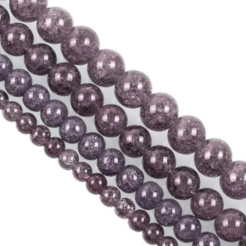 Stein Lila Amethyst Achat Turmalin Jade Lose Abstandsperlen zur Schmuckherstellung DIY Armbänder Bastelzubehör-Lila Kette-8mm-ca. 45 Stück von BGPFJK