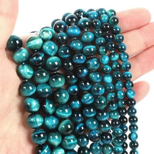 Stein Tigerauge Türkis Turmalin Rosenquarz Achat Perlen zur Schmuckherstellung DIY Armband 4 6 8 10mm-blaues Tigerauge-12mm ca. 29Stk Stein Tigerauge Türkis Turmalin Rosenquarz Achat Perlen zur Schmuckherstellung DIY Armband 4 6 8 10mm-blaues Tigerauge-12mm ca. 29Stk von BGPFJK