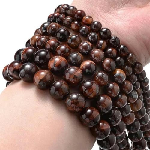 Steinaugenperlen aus Lava, Amazonit, indische Achate, Jaspis und Amethyst, Schmuckperlen für selbstgemachte Armbänder, 4–12 mm, Augenstein_a-8 mm, 44 bis 46 Stück von BGPFJK
