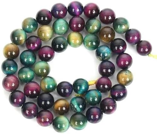 Steinblaue Augenperlen, hellblau, runde lose Perlen zur Schmuckherstellung, DIY-Paararmbänder für Männer, 4/6/8/10/12 MM, Regenbogentiger, 10 mm, 36–38 Stück Steinblaue Augenperlen, hellblau, runde lose Perlen zur Schmuckherstellung, DIY-Paararmbänder für Männer, 4/6/8/10/12 MM, Regenbogentiger, 10 mm, 36–38 Stück von BGPFJK