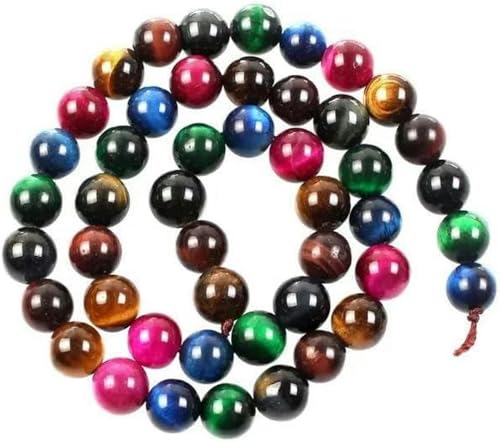 Steinblaue Augenperlen, hellblaue, runde, lose Perlen zur Schmuckherstellung, DIY-Paararmbänder für Herren, 4/6/8/10/12 MM, bunter Tiger, 8 mm, 44–46 Stück Steinblaue Augenperlen, hellblaue, runde, lose Perlen zur Schmuckherstellung, DIY-Paararmbänder für Herren, 4/6/8/10/12 MM, bunter Tiger, 8 mm, 44–46 Stück von BGPFJK