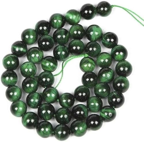 Steinblaue Augenperlen, hellblaue, runde, lose Perlen zur Schmuckherstellung, DIY-Paararmbänder für Herren, 4/6/8/10/12 MM, grüner Tiger_a, 12 mm, 29–30 Stück von BGPFJK