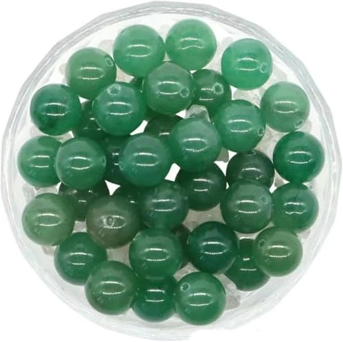 Steine, Kristall, lose Perlen, Edelsteine, runde Abstandshalter, Anhänger, Armband, Halskette, DIY-Schmuckherstellung, Zubehör, 4–10 mm, grüner Aventurin, 10 mm, 20 Stück von BGPFJK
