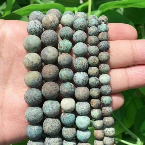 Steinmatte Amazonit-Runde Perlen zur Schmuckherstellung, Edelstein-Lose Perlen, DIY-Armband, Halskette, 4/6/8/10/12 mm, Opal, 4 mm, 91 Stück, Afrika-Türkis, 12 mm, 30 Stück von BGPFJK