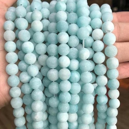 Steinmatte Amazonit-Runde Perlen zur Schmuckherstellung, Edelstein-Lose Perlen, DIY-Armband, Halskette, 4/6/8/10/12 mm, Opal, 4 mm, 91 Stück, Amazonit_a, 12 mm, 30 Stück von BGPFJK