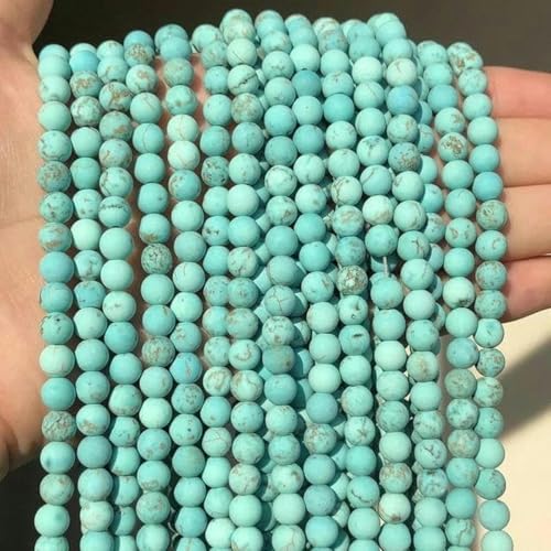 Steinmatte Amazonit-Runde Perlen zur Schmuckherstellung, Edelstein-Lose Perlen, DIY-Armband, Halskette, 4/6/8/10/12 mm, Opal, 4 mm, 91 Stück, Grün, Türkis, 10 mm, 37 Stück von BGPFJK