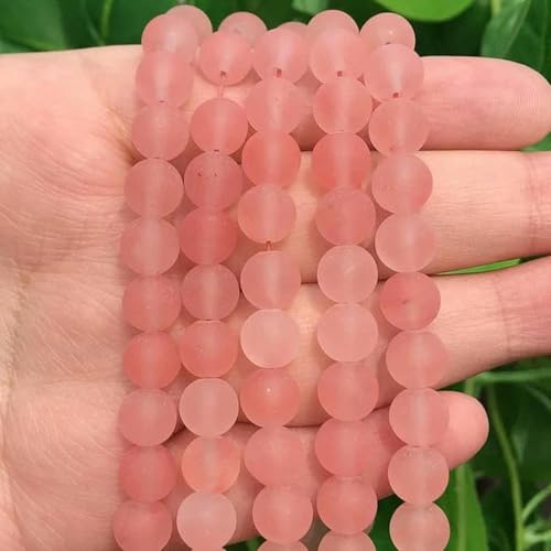 Steinmatte Amazonit-Runde Perlen zur Schmuckherstellung, Edelstein-Lose Perlen, DIY-Armband, Halskette, 4/6/8/10/12 mm, Opal, 4 mm, 91 Stück, Kirschrot, 8 mm, 46 Stück von BGPFJK