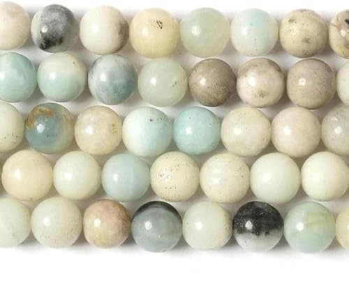 Steinperlen, Achat, Tigerauge, Jade, Quarz, Mondstein, Lavaperlen zur Schmuckherstellung, DIY-Armbandzubehör, gemischte Farben, Amazonit, 8 mm (ca. 45) von BGPFJK